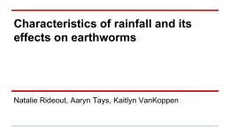 Characteristics of rainfall and its effects on earthworms