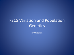 f215 variation and population genetics student version