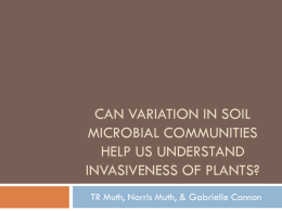 CAN variation in SOIL microbial communities help us understand