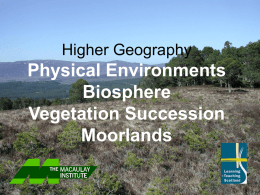 Moorlands - plant succession - The Macaulay Land Use Research