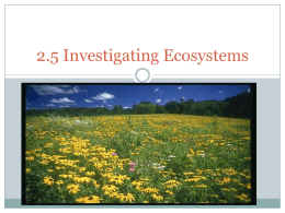 2.5 Investigating Ecosystems