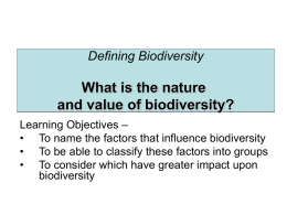 LESSON2 Nature and value of biodiversity