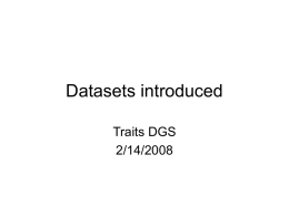 Datasets introduced