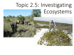 Topic 2.5: Investigating Ecosystems