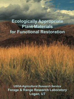 Ecologically Appropriate Plant Materials for