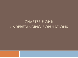 Chapter Eight: Understanding Populations