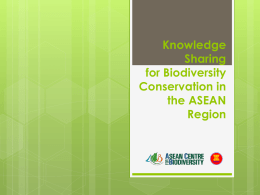 Knowledge Sharing for Biodiversity - ASEAN