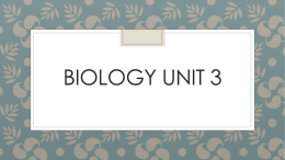 Biology unit 3x