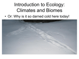 Introduction to ecology - the physical environment - Moodle