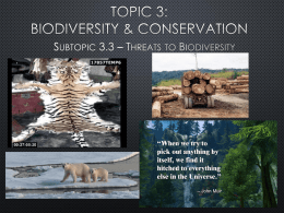 3.3 Threats to Biodiversity