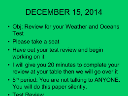 Weather and Oceans Test