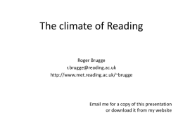 The climate of Reading - University of Reading