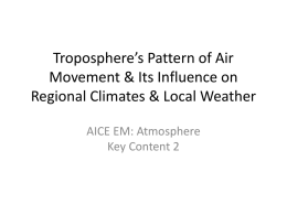 Troposphere’s Pattern of Air Movement & Its Influence on