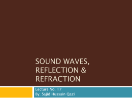 SOUND WAVES, REFLECTION & REFRACTION