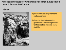 avalanche terrain - CWU Department of Geological Sciences