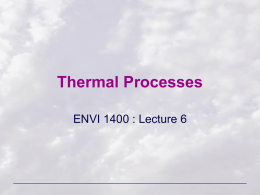 Thermal Processes - Home: Earth and Environment