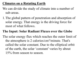Climates on a Rotating Earth