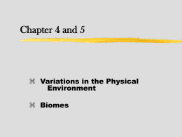 Variations in the Physical Environment I & II [Lectures 7, 8]