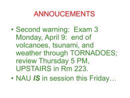 TODAY`S ANNOUNCEMENTS - NAU jan.ucc.nau.edu web server