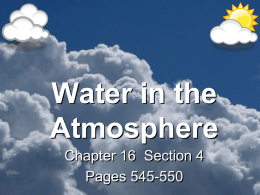 Water in the Atmosphere notes