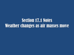 Weather Changes As Air Masses Move