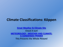 Climate Classification: Koppen