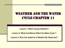 Weather and the Water Cycle: Chapter 11