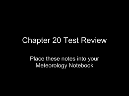 Chapter 20 Test Review Notes