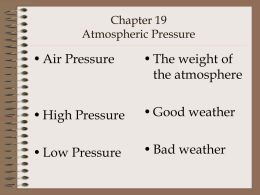 Chapter 19 Atmospheric Pressure
