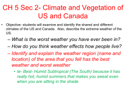 CH 5 Sec 2- Climate and Vegetation of US and
