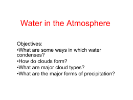 Ch. 24.4 notes (Moisture in the Atmosphere)