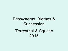 Ecosystems, Biomes, Succession 2015