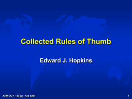 Collected Rules of Thumb
