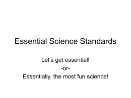Essential Science Standards