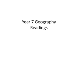 Year 7 Geography Readings