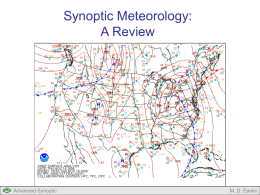 Lecture #1: Review of Synoptic Meteorology
