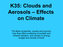 Clouds and Aerosols * Effects on Climate