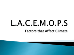 LACEMOPS Factors that Affect Climate