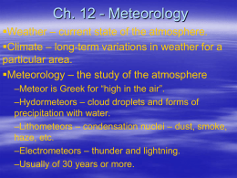 Ch. 12 - Meteorology