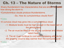 Ch. 13 * The Nature of Storms