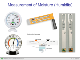 Lecture #5: Instruments – Humidity