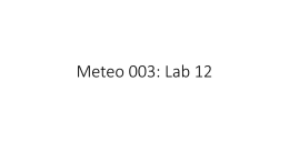 Meteo 003: Lab 11