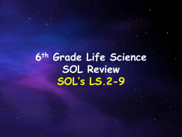6th Grade Life Science SOL Review SOL*s LS.2-9