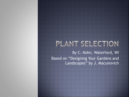Plant Selection
