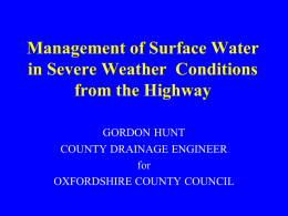 Managing Surface Water on the Road
