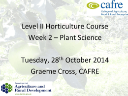 Commercial Horticulture Production Week 1 Plant Science