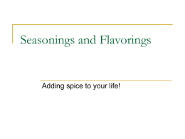 Seasonings and Flavorings - Johnson & Wales University