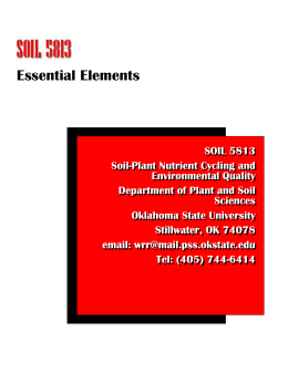 2. Essential Elements - SOIL 5813
