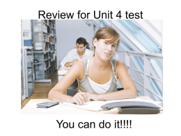 Review for Unit 3 test - Lemon Bay High School