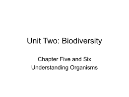 Unit Two: Biodiversity